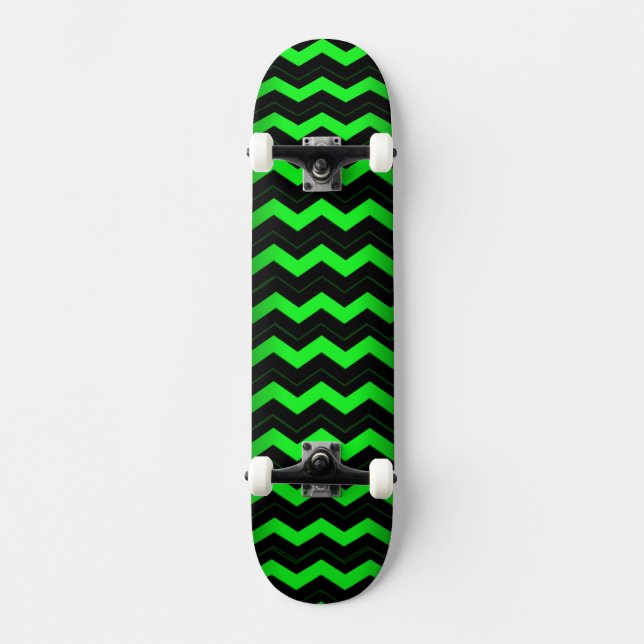 Skateboard Accent vert et noir sur vert clair (Recto)