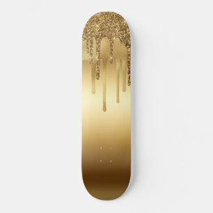 Skateboard Accents de Parties scintillant de peinture dorée 