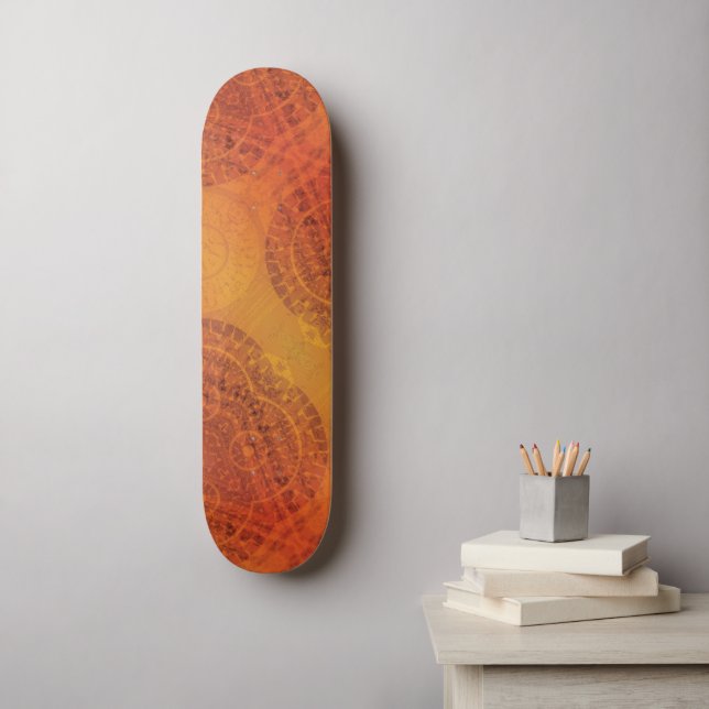 Skateboard Acceptation | Médaillons de saumons rouges orange  (Art mural)