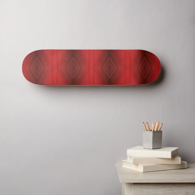 Skateboard Acceptation | Motif de Boho Eclectique Rouge