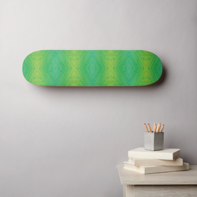 Skateboard Acceptation | Motif de Shibori jaune bleu (Art mural (Horz))