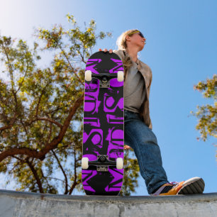 Skateboard Add Your Own Custom Name Personalized Purple