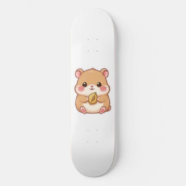 Skateboard Adorable Kawaii Chibi Hamster (Recto)