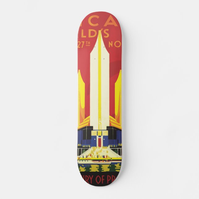 Skateboard Affiche de voyage du logo américain (Recto)