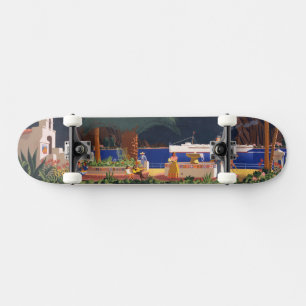 Skateboard Affiche de voyage - Père Noël Catalina Island, Cal