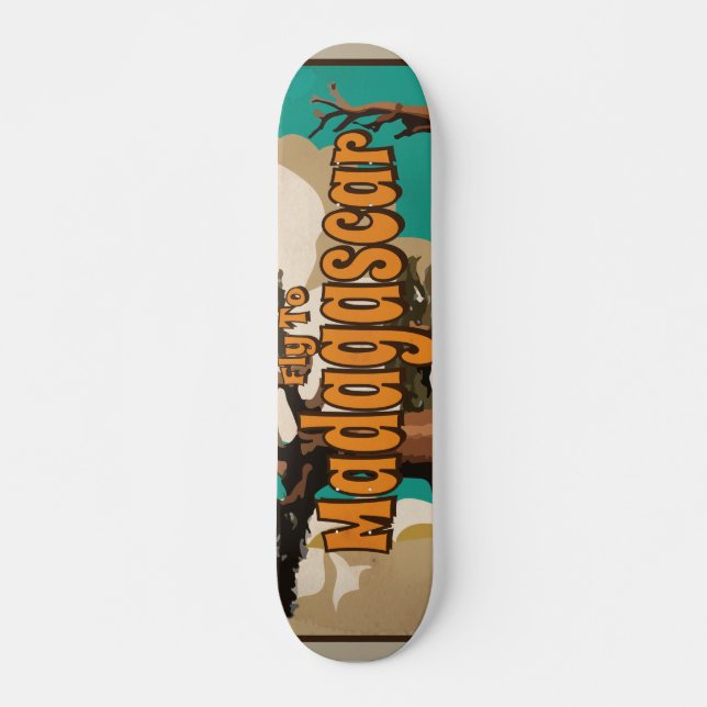 Skateboard Affiche de voyage vintage Madagascar (Devant)