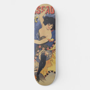 Skateboard Affiche française vintage Art Nouveau Danseuse