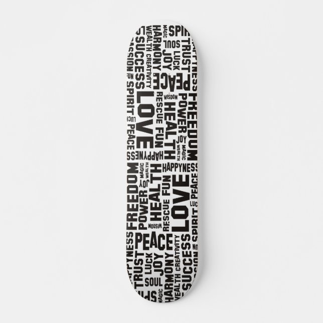 Skateboard affirmations black - background clear (Devant)