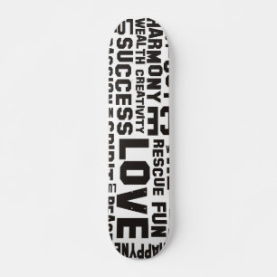 Skateboard affirmations noir - arrière - plan clair
