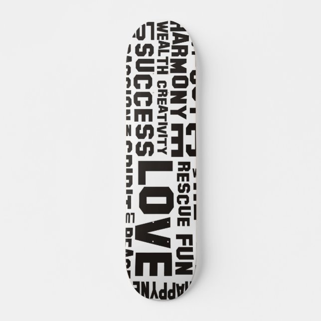 Skateboard affirmations noir - arrière - plan clair (Devant)