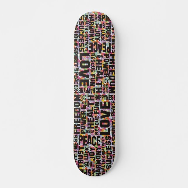 Skateboard affirmations noir - motif du coeur (Devant)