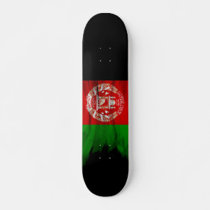Skateboard Afghanistan flag brush stroke, national flag