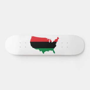 Skateboard Afro-Américain _ Couleurs rouge, noir et vert