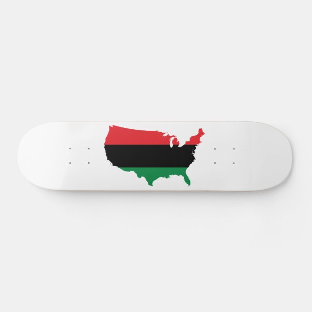 Skateboard Afro-Américain _ Couleurs rouge, noir et vert (Horz)