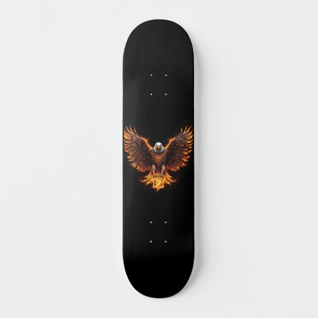 Skateboard Aigle de feu fantastique (Recto)