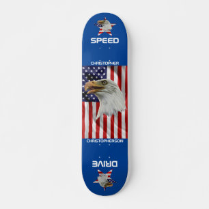 Skateboard Aigle Vigilant, Drapeau Américain, Patriotique