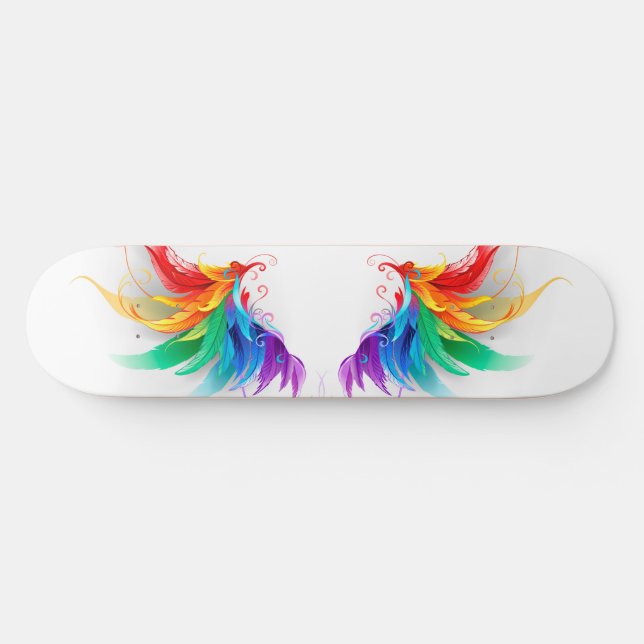 Skateboard Ailes fluffy arc-en-ciel (Horz)