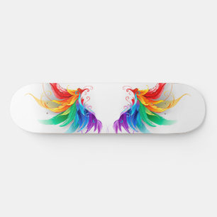 Skateboard Ailes fluffy arc-en-ciel