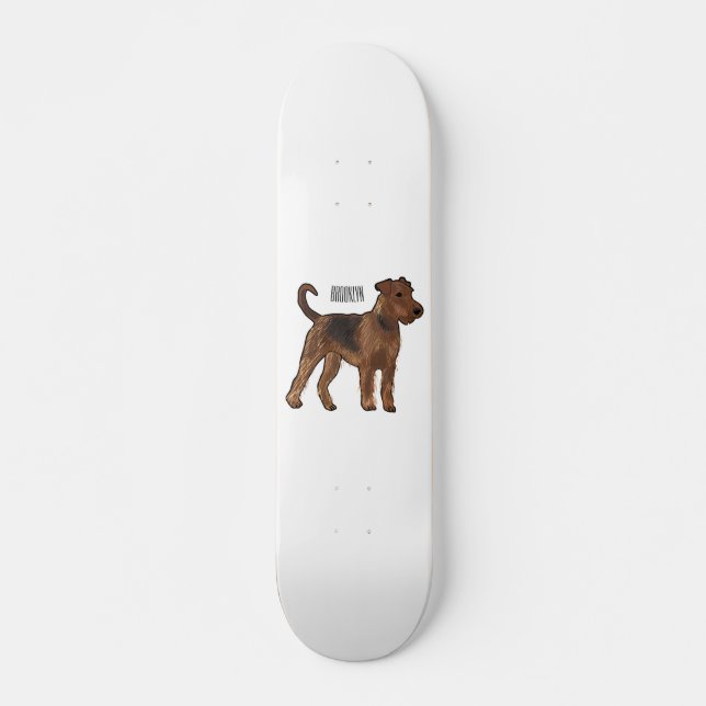 Skateboard Airedale terrier dog cartoon (Devant)