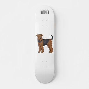 Skateboard Airedale terrier dog cartoon