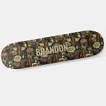 Skateboard Ajouter le nom Initial, Gym Life Collage Brown<br><div class="desc">Ajoutez le nom ou les initiales que vous voulez sur ce design génial - Voir ma boutique pour beaucoup plus de modèles de skateboard personnalisés et Skateboard T-Shirts,  Sweat - shirts à capuche,  Backpacks,  couvertures et plus encore.</div>
