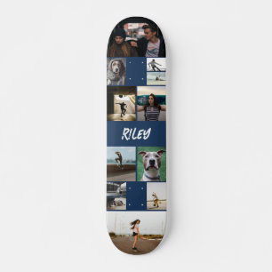 Skateboard Ajouter le nom Marine Photo Collage Modèle