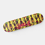 Skateboard Ajouter un nom, Chiffres africains Abstraits sur J<br><div class="desc">Ajouter un nom ou n'importe quel texte,  Chiffres africains Abstraits sur Jaune - - voir mon magasin pour beaucoup plus de grands designs.</div>