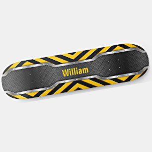 Skateboard Ajouter un nom Initiales Sécurité Yellow & Black M
