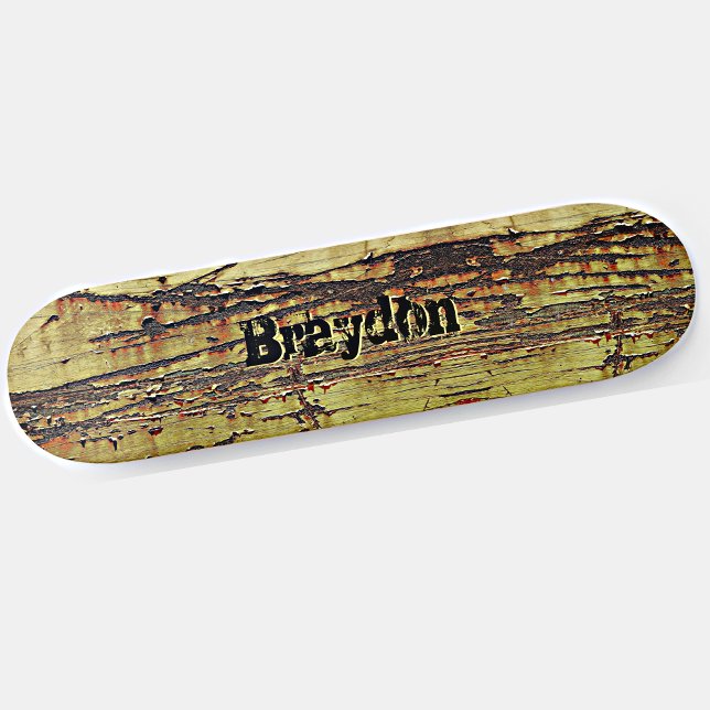 Skateboard Ajouter un nom ou des initiales Regarder le métal  (Créateur téléchargé)