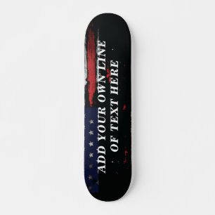 Skateboard Ajouter votre propre texte sur grunge American fla