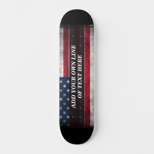 Skateboard Ajouter votre texte sur le drapeau américain