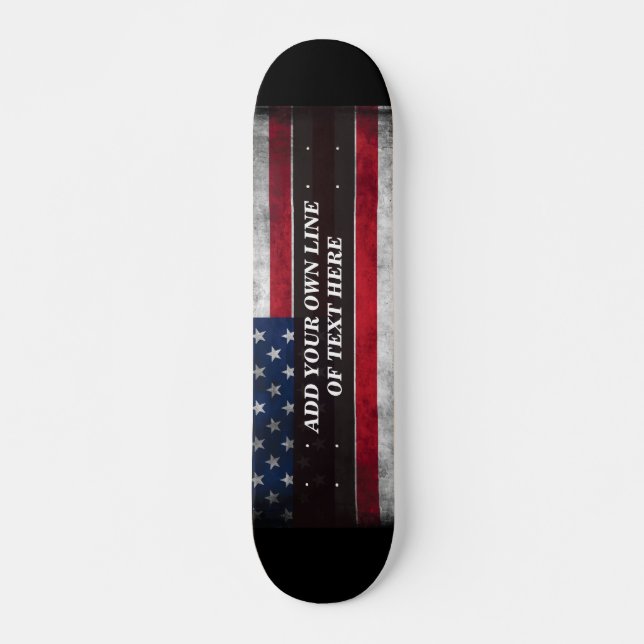 Skateboard Ajouter votre texte sur le drapeau américain (Devant)