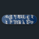 Skateboard Ajoutez Votre Propre Nom Personnalisé Blue Silver<br><div class="desc">Ajoutez votre propre nom personnalisé Skateboard personnalisé avec votre nom personnalisé dans la typographie argentée moderne sur un simple arrière - plan bleu. Personnalisez en modifiant le texte dans la zone de texte fournie. Offrez un cadeau sur mesure, un skateboard personnalisé à votre skateboarder préféré pour Noël, anniversaire ou votre...</div>