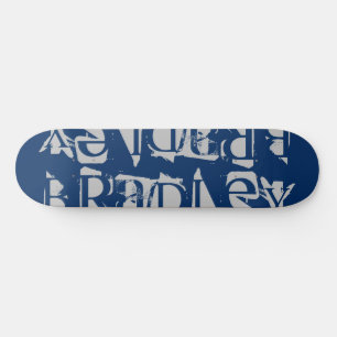 Skateboard Ajoutez Votre Propre Nom Personnalisé Blue Silver