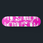 Skateboard Ajoutez Votre Propre Nom Personnalisé Hot Pink Per<br><div class="desc">Ajoutez votre propre nom personnalisé Skateboard personnalisé avec votre nom personnalisé dans la typographie blanche moderne sur un simple arrière - plan rose chaud. Personnalisez en modifiant le texte dans la zone de texte fournie. Offrez un cadeau personnalisé, un skateboard personnalisé à votre skateboarder préféré pour Noël, anniversaire ou votre...</div>