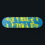 Skateboard Ajoutez Votre Propre Nom Personnalisé Jaune Bleu P<br><div class="desc">Ajoutez votre propre nom personnalisé Skateboard personnalisé avec votre nom personnalisé dans la typographie jaune moderne sur un simple arrière - plan bleu. Personnalisez en modifiant le texte dans la zone de texte fournie. Offrez un cadeau sur mesure, un skateboard personnalisé à votre skateboarder préféré pour Noël, anniversaire ou votre...</div>