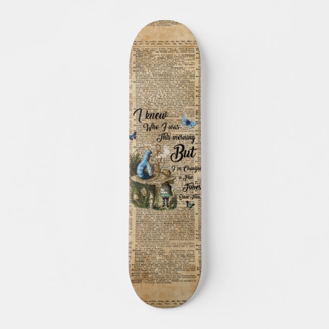 Skateboard Alice dans l'art vintage de dictionnaire de (Devant)