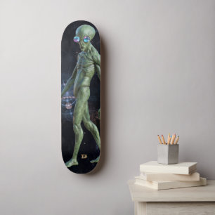 Skateboard Alien Dans Lunettes De Soleil Dd Marque