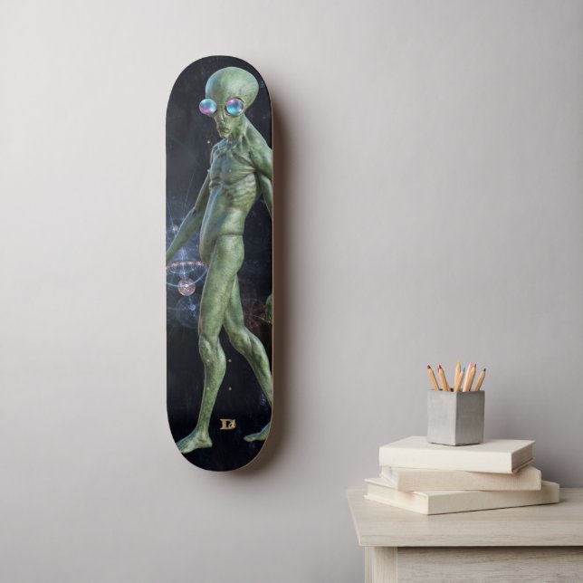 Skateboard Alien Dans Lunettes De Soleil Dd Marque (Art mural)