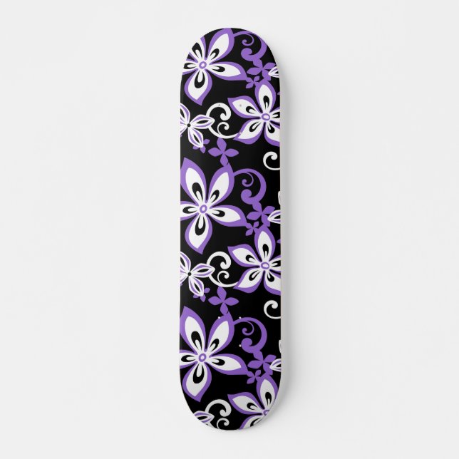 SKATEBOARD ALOHA HAWAII (NOIR/POURPULAIRE) (Devant)