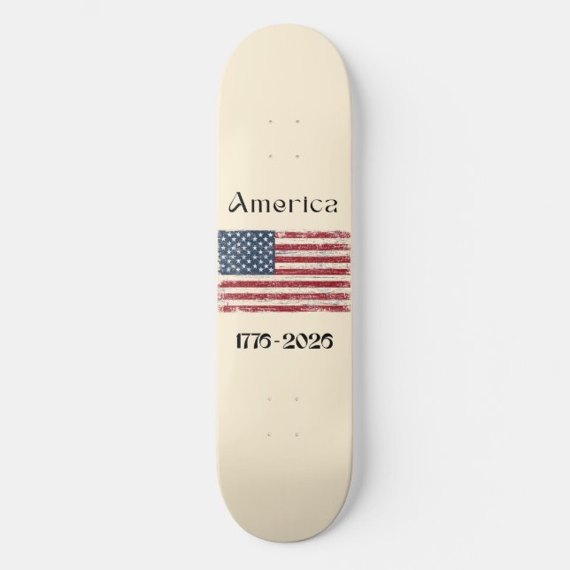 Skateboard America Flag 1776 to 2026 USA 250th Anniversary  (Recto)
