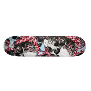 Skateboard American Rose Skulls Skate Deck.