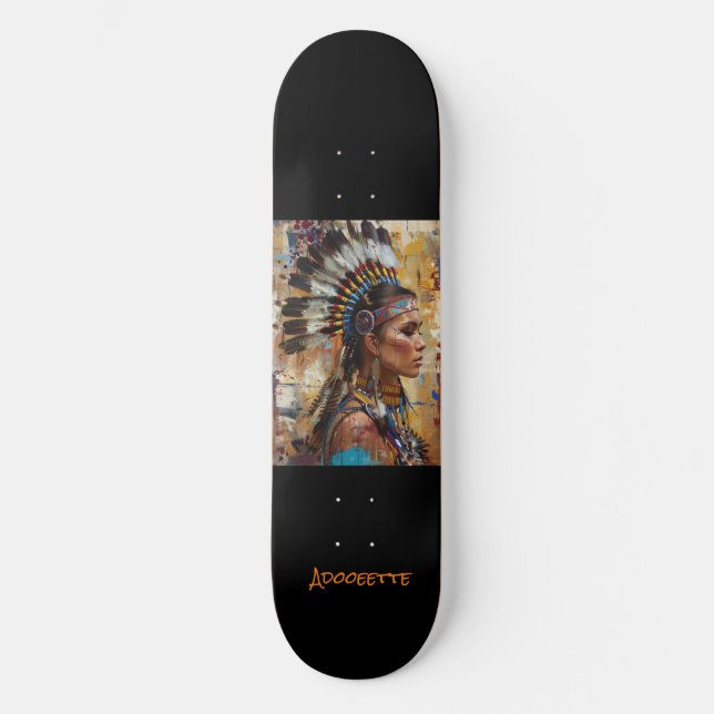 Skateboard amérindien personnalisé (Recto)