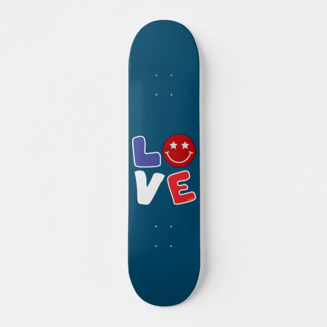 Skateboard AMOUR AMÉRICAIN drôle 4 juillet (Devant)