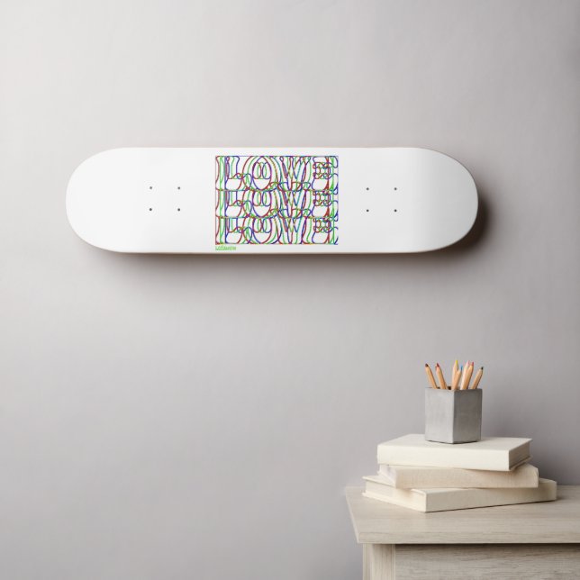 Skateboard AMOUR AMOUR AMOUR valentines day typographique     (Art mural (Horz))