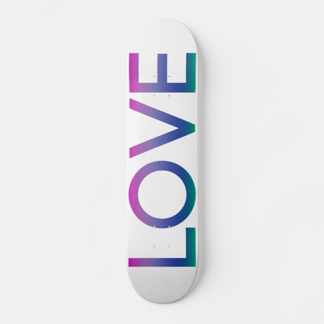 Skateboard Amour arc-en-ciel coloré (Recto)
