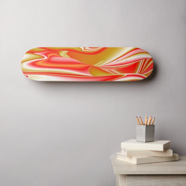 Skateboard Amour et Or Abstrait 3D Rainbowart (Art mural (Horz))