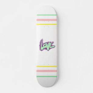 Skateboard amour graffiti menthe violet vert typographie poin