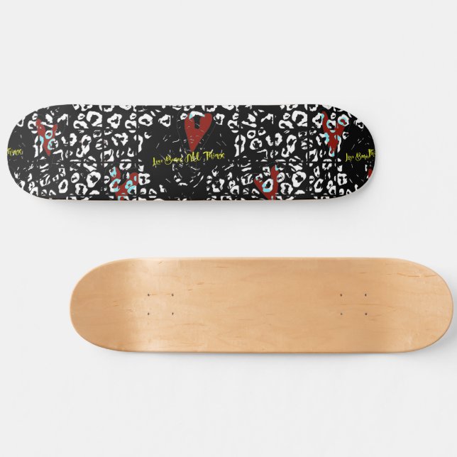 Skateboard Amour Porte Toutes Les Choses Cheetah Écriture Chr (Horz)