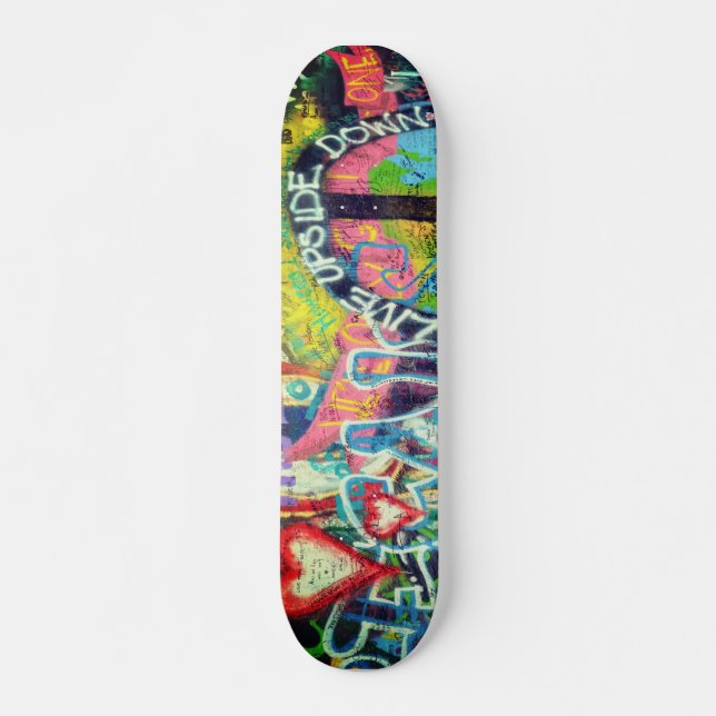 Skateboard Amour Typographique moderne et amusant Heart Stree (Devant)